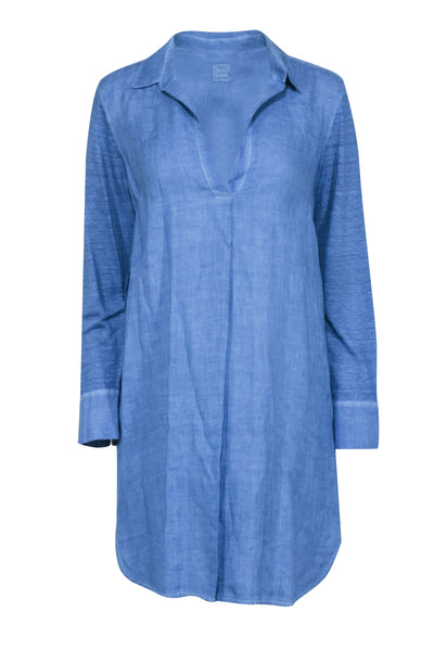 Current Boutique-120% Lino - Blue Linen Tunic Dress Sz S