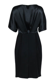 Current Boutique-3.1 Philip Lim - Black Midi Dress w/ Embroidered Satin Top & Wool Skirt Sz 8