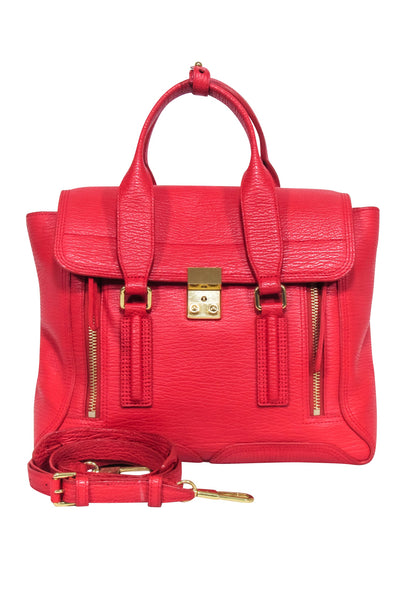 Current Boutique-3.1 Phillip Lim - Red Leather Pashli Satchel Bag