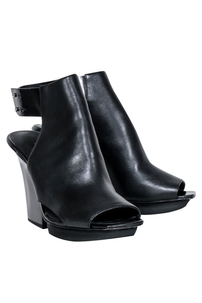 Current Boutique-3.1 Phillip Lim - Black Open Toe Cutout Short Boots Sz 9