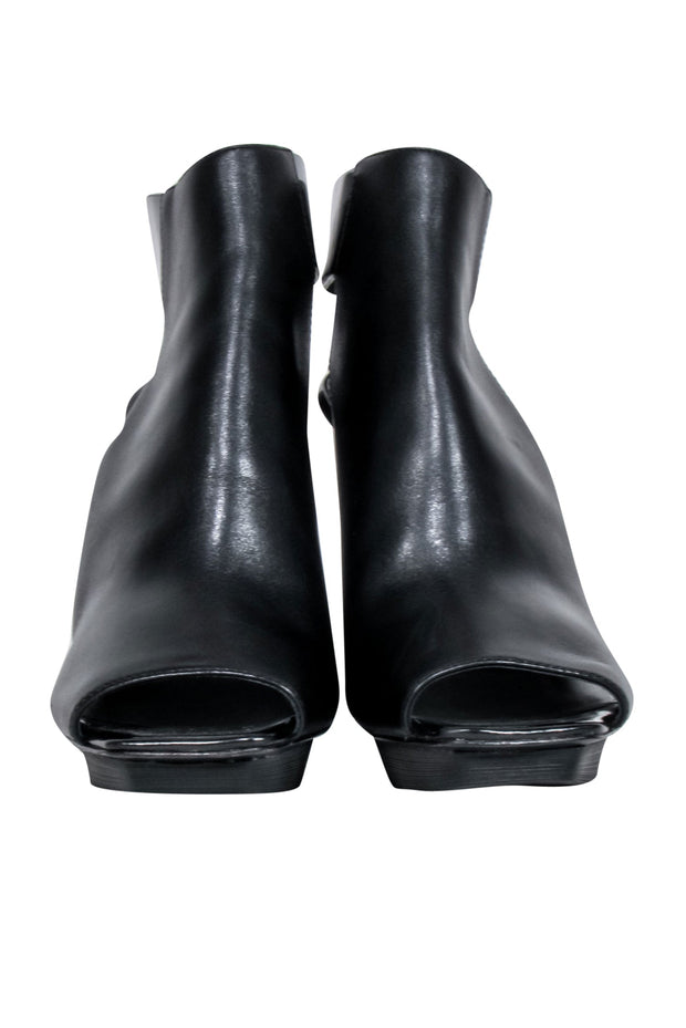 Current Boutique-3.1 Phillip Lim - Black Open Toe Cutout Short Boots Sz 9