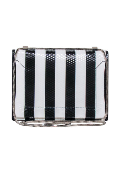 Current Boutique-3.1 Phillip Lim - Black & White Stripe Leather “Soleil” Shoulder Bag
