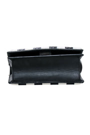 Current Boutique-3.1 Phillip Lim - Black & White Stripe Leather “Soleil” Shoulder Bag