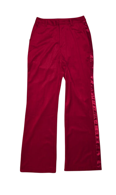7 For All Mankind - Red Velvet Pants w/ Satin Side Stripe Sz 6 - Current Boutique