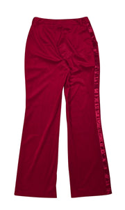 7 For All Mankind - Red Velvet Pants w/ Satin Side Stripe Sz 6 - Current Boutique