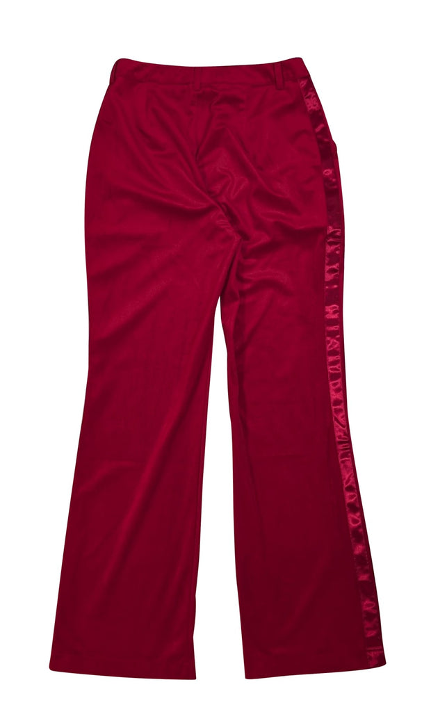 7 For All Mankind - Red Velvet Pants w/ Satin Side Stripe Sz 6 - Current Boutique