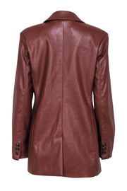 Current Boutique-7 For All Mankind - Brown Faux Leather Double Breasted Jacket Sz M