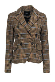 Current Boutique-7 For All Mankind - Tan, Blue & Green Plaid Woven Blazer Jacket Sz XS
