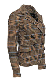 Current Boutique-7 For All Mankind - Tan, Blue & Green Plaid Woven Blazer Jacket Sz XS