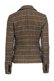 Current Boutique-7 For All Mankind - Tan, Blue & Green Plaid Woven Blazer Jacket Sz XS