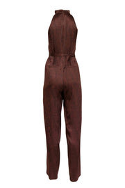 Nicholas - Maroon & Black Snake Print Sleeveless Jumpsuit Sz 4 - Current Boutique