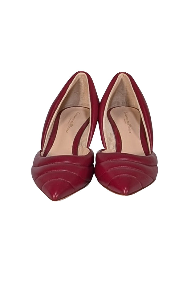 Gianvito Rossi - Dark Red Leather Pointed Toe Heels Sz 8