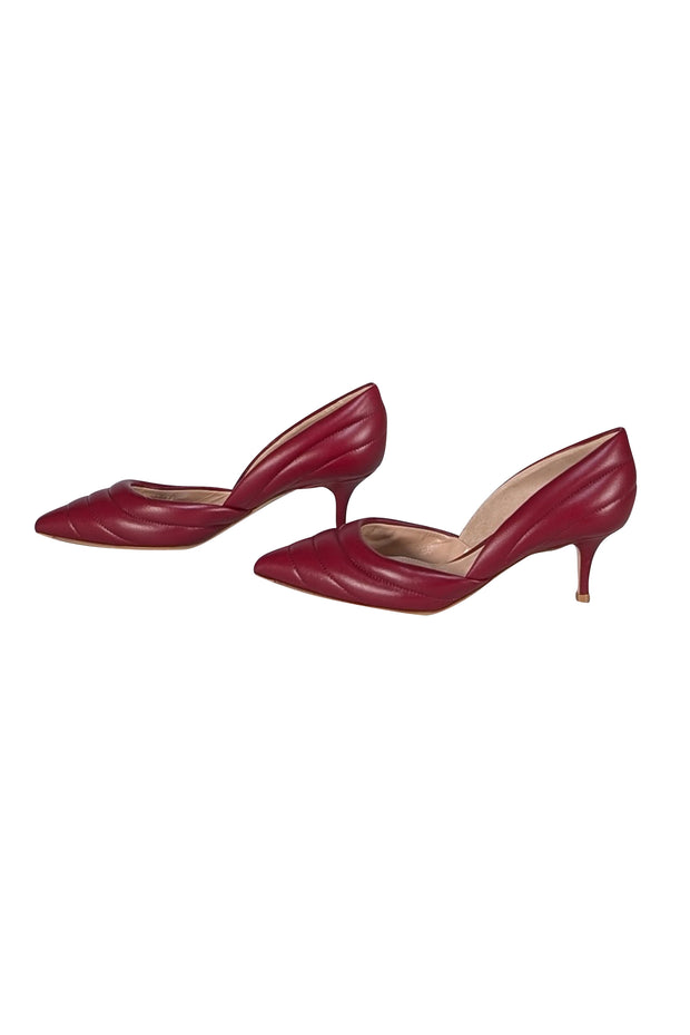 Gianvito Rossi - Dark Red Leather Pointed Toe Heels Sz 8