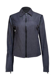 Miu Miu - Black Denim Zip Up Jacket Sz 6