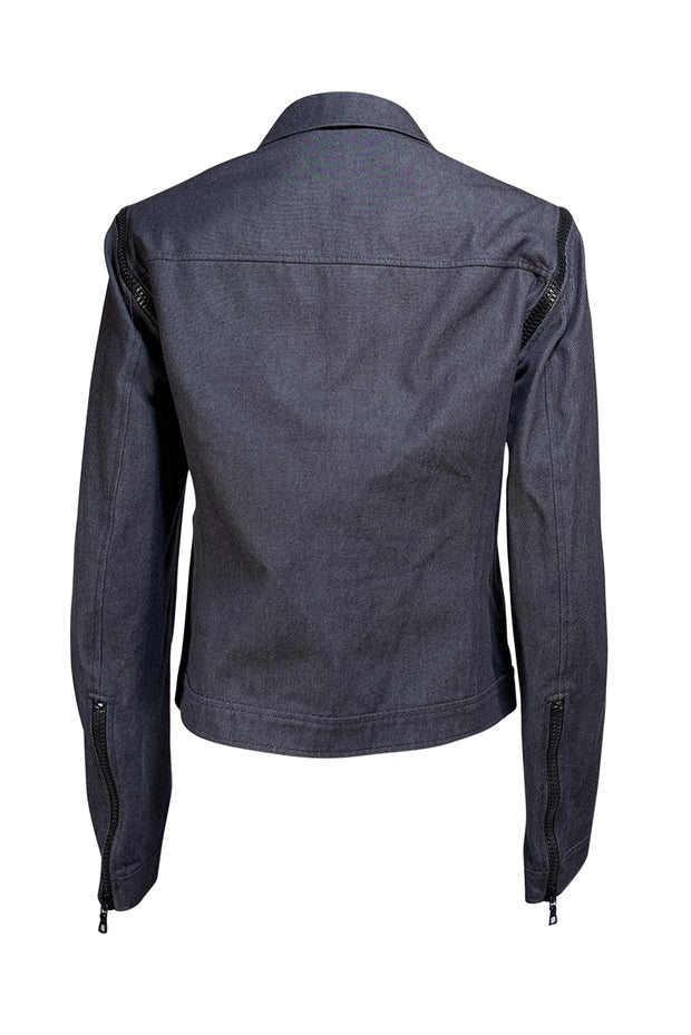 Miu Miu - Black Denim Zip Up Jacket Sz 6