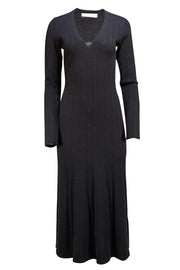 Equipment - Dark Navy Wool & Cashmere Blend Ribbed Knit Midi Dress Sz S - Current Boutique