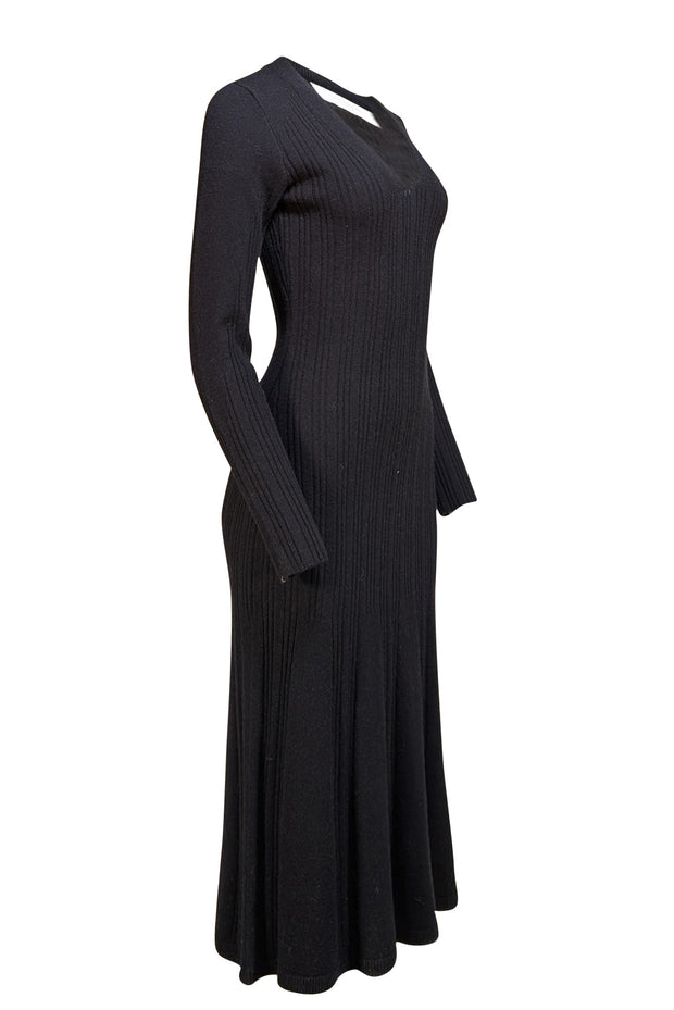 Equipment - Dark Navy Wool & Cashmere Blend Ribbed Knit Midi Dress Sz S - Current Boutique