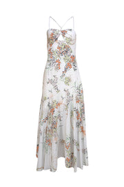 Equipment - White, Orange, Green, & Black Floral Sleeveless Maxi Dress Sz 6