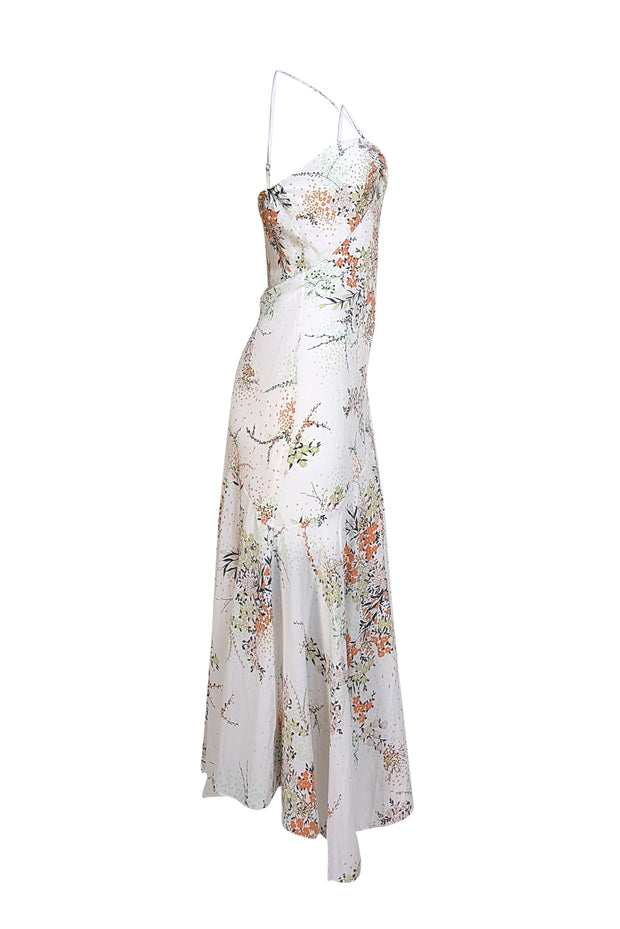 Equipment - White, Orange, Green, & Black Floral Sleeveless Maxi Dress Sz 6
