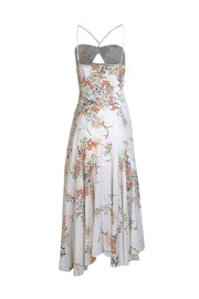 Equipment - White, Orange, Green, & Black Floral Sleeveless Maxi Dress Sz 6