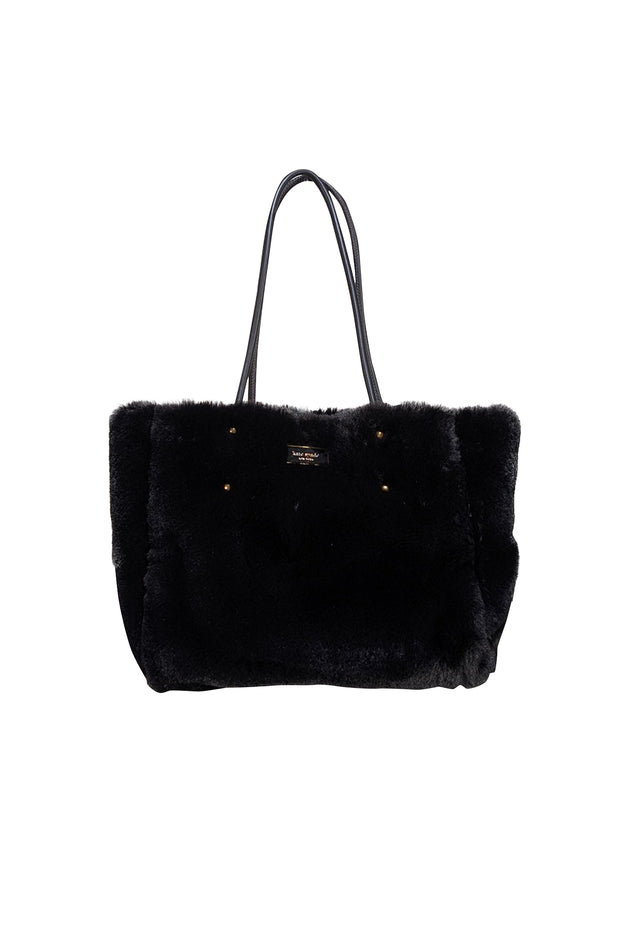 Kate Spade - Black Faux Fur Medium Tote - Current Boutique