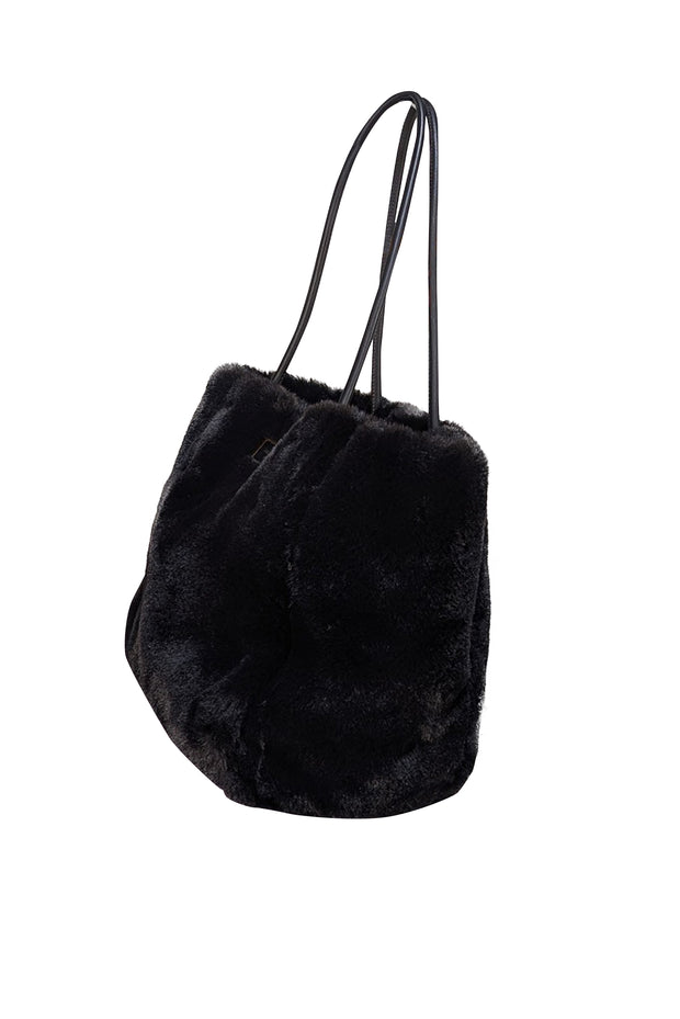 Kate Spade - Black Faux Fur Medium Tote - Current Boutique