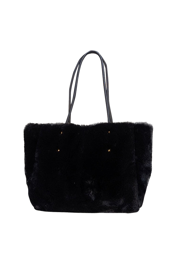 Kate Spade - Black Faux Fur Medium Tote - Current Boutique