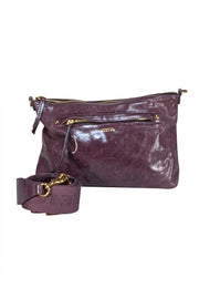 Isabel Marant - Dark Purple Leather " Nessa" Crossbody Bag - Current Boutique