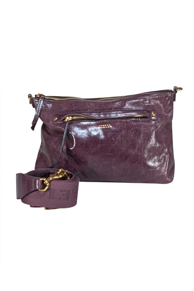 Isabel Marant - Dark Purple Leather " Nessa" Crossbody Bag - Current Boutique