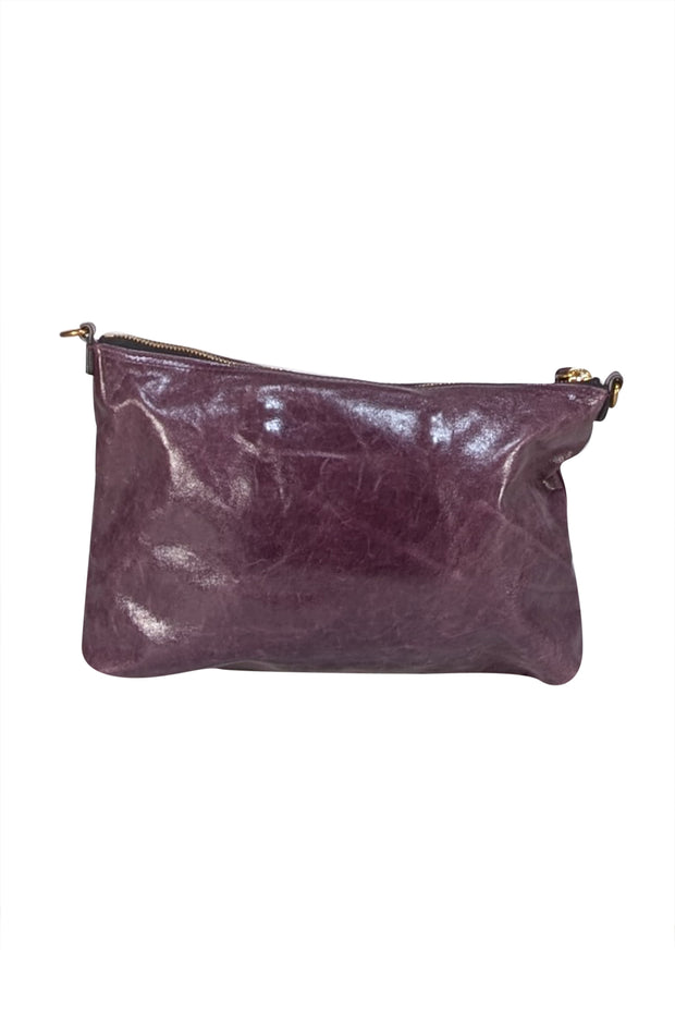 Isabel Marant - Dark Purple Leather " Nessa" Crossbody Bag - Current Boutique