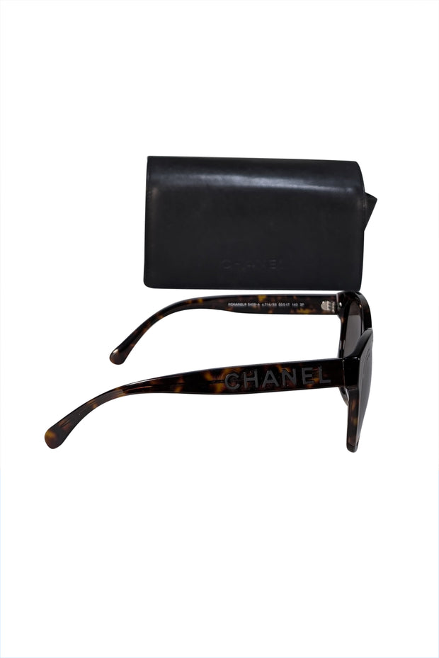 Chanel - Brown Tortoise Shell Print Sunglasses - Current Boutique