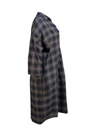 Vince - Army Green and Black Plaid "Easy Pullover" Dress Sz S
