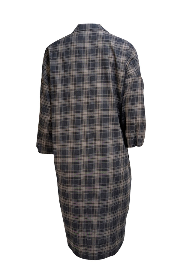 Vince - Army Green and Black Plaid "Easy Pullover" Dress Sz S