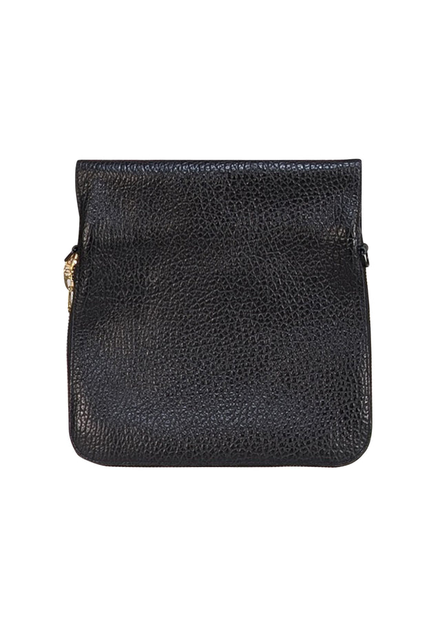 Ampersand As Apostrophe - Black Leather Fold Over Crossbody Bag - Current Boutique