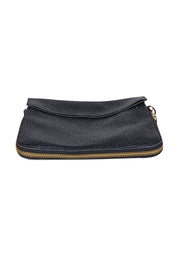 Ampersand As Apostrophe - Black Leather Fold Over Crossbody Bag - Current Boutique