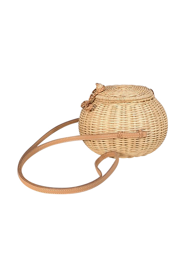 Ulla Johnson - Beige Wicker Basket Crossbody Bag - Current Boutique