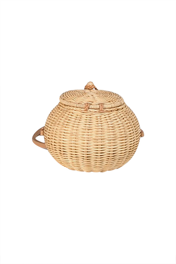 Ulla Johnson - Beige Wicker Basket Crossbody Bag - Current Boutique