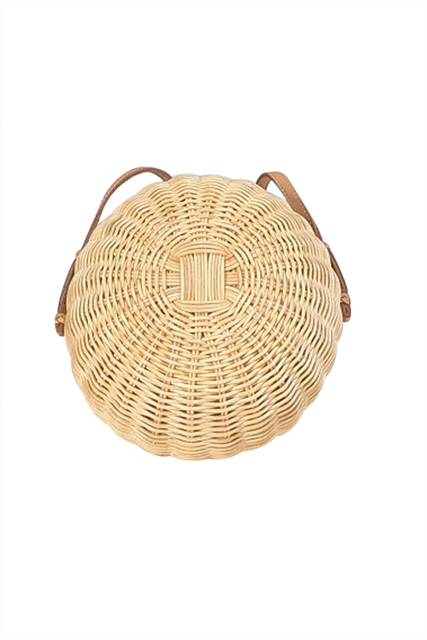 Ulla Johnson - Beige Wicker Basket Crossbody Bag - Current Boutique