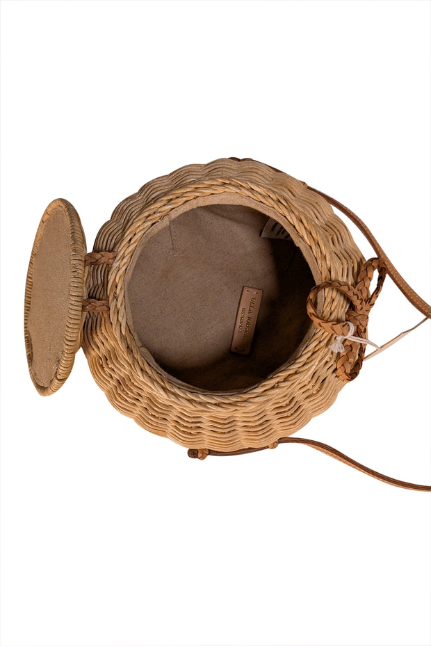 Ulla Johnson - Beige Wicker Basket Crossbody Bag - Current Boutique