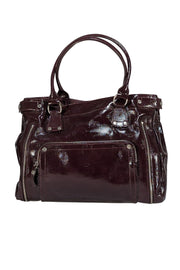 Longchamp - Maroon Patent Leather Tote Bag