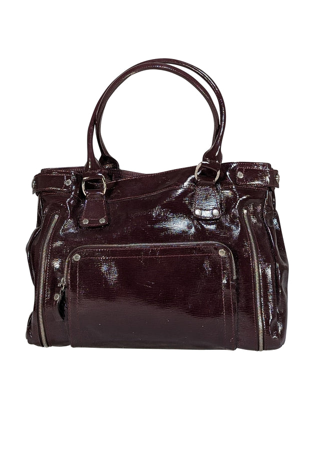 Longchamp - Maroon Patent Leather Tote Bag