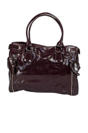 Longchamp - Maroon Patent Leather Tote Bag