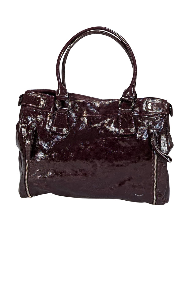 Longchamp - Maroon Patent Leather Tote Bag