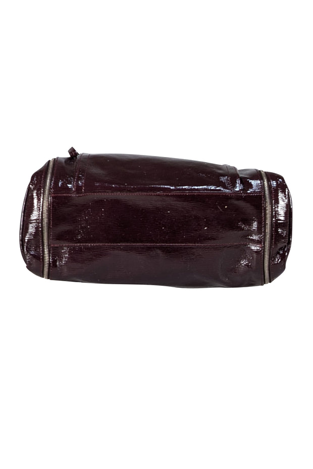 Longchamp - Maroon Patent Leather Tote Bag