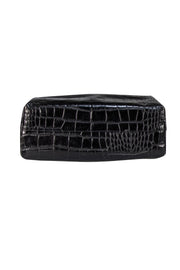 Furla - Black Croc Embossed Leather Tote Bag - Current Boutique