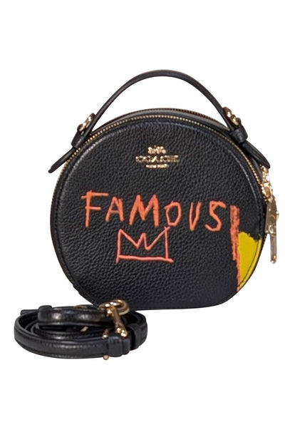 Coach - Black Leather Jean Michel Basquiat Canteen Crossbody Bag