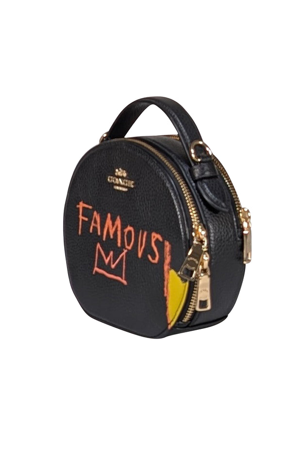 Coach - Black Leather Jean Michel Basquiat Canteen Crossbody Bag