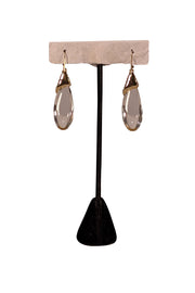 Alexis Bittar - Glass Teardrop Dangle Earrings w/ Gold Detail - Current Boutique