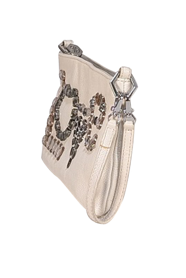 Jonathan Adler - Ivory Leather Rhinestone "Love" Bag