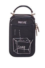 Coach - Black Leather Jean Michel Baquiat Alie Camera Bag w/ Snakeskin Detail